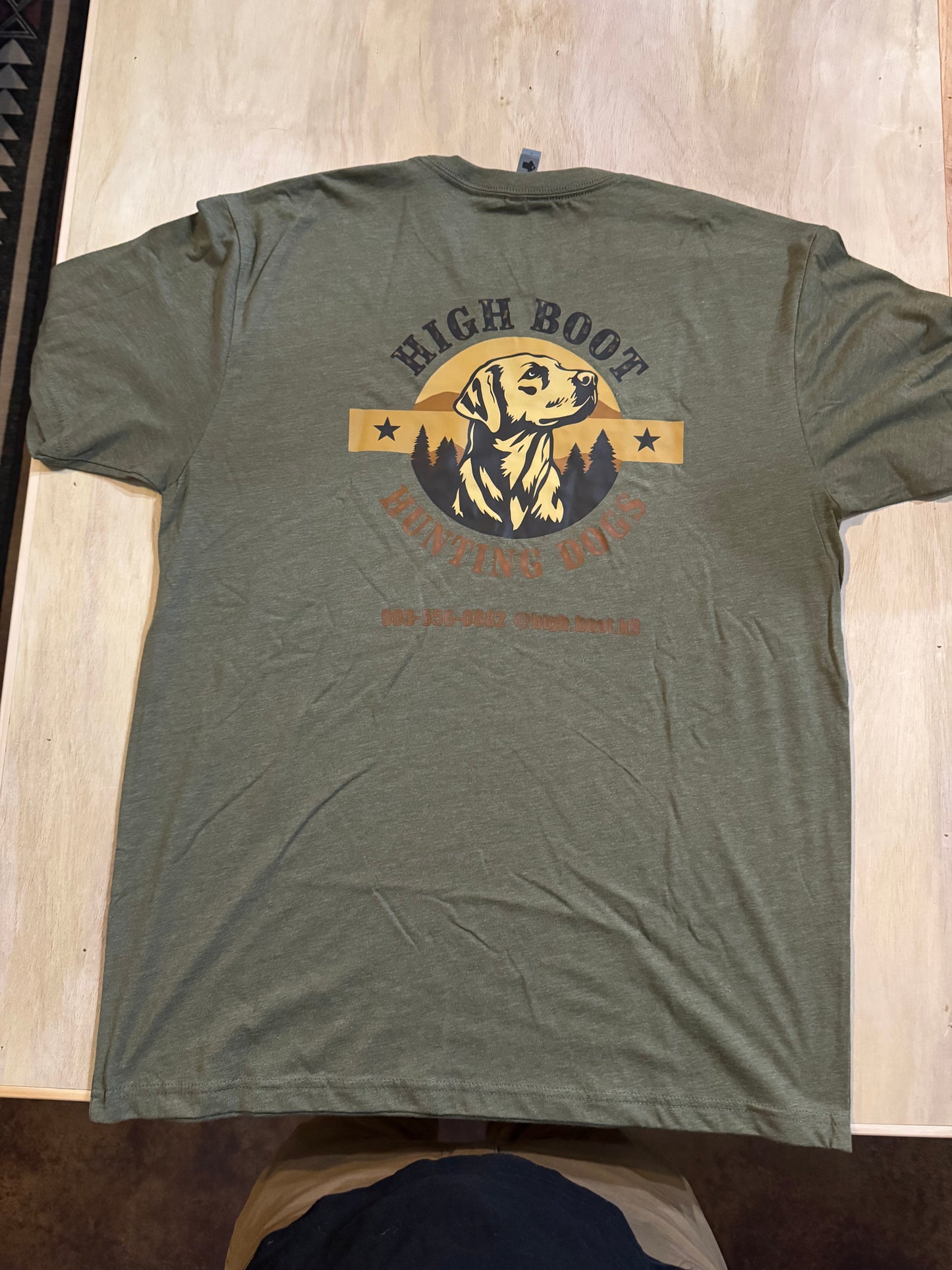 High Boot Hunting Dogs T-shirt - OD GREEN